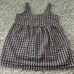 Urban Outfitters Brown and White Camisole Dress